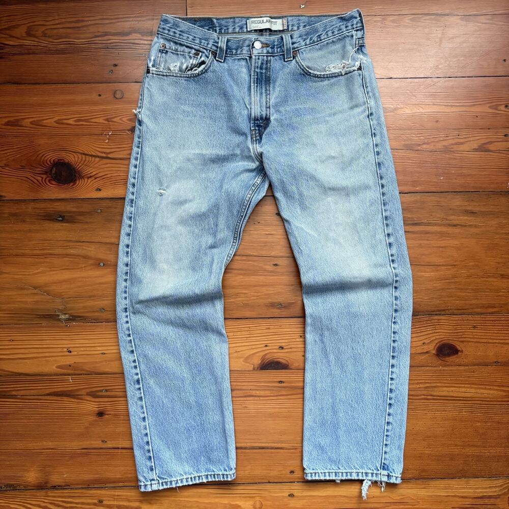 Vintage Levis 505 Jeans Men's Size 34x29 Blue Washed Out Faded Denim Cotton